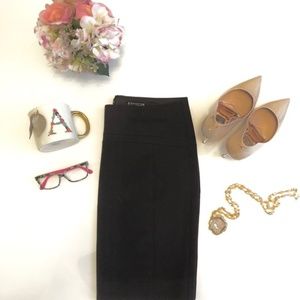 Express | Chocolate Brown Seemed Pencil Skirt
